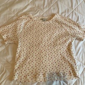 White Top With Pink/Yellow Little Flowers.